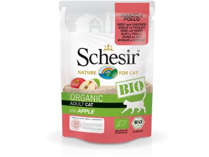 Schesir Cat Bio - Hovädzie a kuracie s jablkom 85g