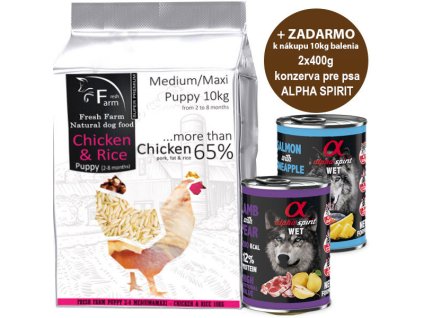 Fresh Farm Puppy 2-8 Medium/Maxi Chicken & Rice 10kg