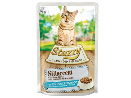 Stuzzy Cat Shreds - Trhané mäso z bielych druhov rýb 85g
