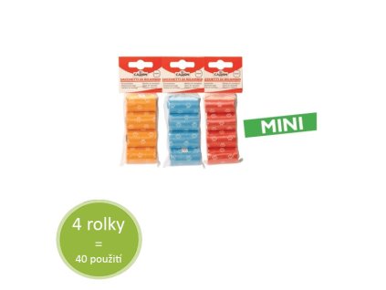 Sáčky na exkrement Camon Mini 4 rolky - farebné (4x10ks)