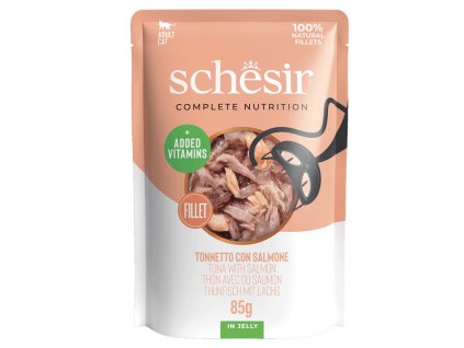 Schesir CB Wet Tuniak a losos v želé kapsicka 85g