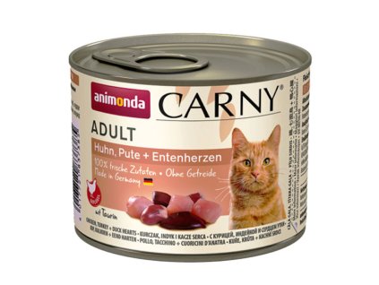 Animonda Carny Adult  - Kuracie, morka a kačacie srdcia 200g