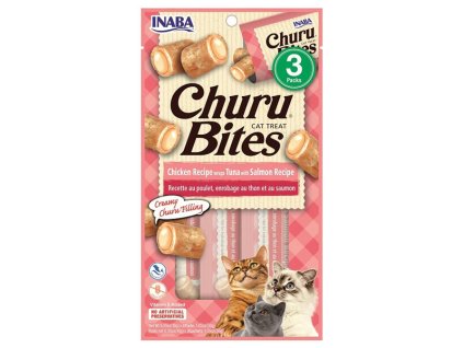 Inaba Churu Bites Cat Kura s tuniakom a lososom 3x10g