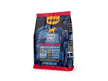 Primal Spirit Iberian Sterilized Cat 75% Pork with Ham 1kg