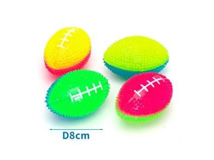 LED masážna svietiaca lopta RUGBY pre psa Nobleza 8cm