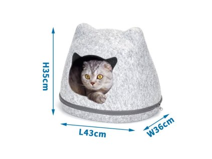Domček pre mačku Nobleza Ear Grey 43x35x36cm