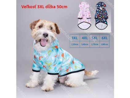 Impregnovaný pršiplášť Carton pre psa Nobleza 3XL 50cm