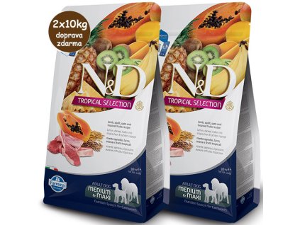 Farmina N&D Adult M&M Dog Tropical Selection - Lamb 2x10kg