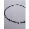 ANISE Perlový náhrdelník Dark blue Safír
