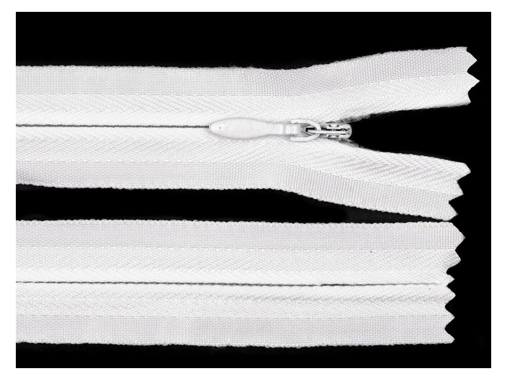 Zips špirálový 3mm/60cm biely skrytý