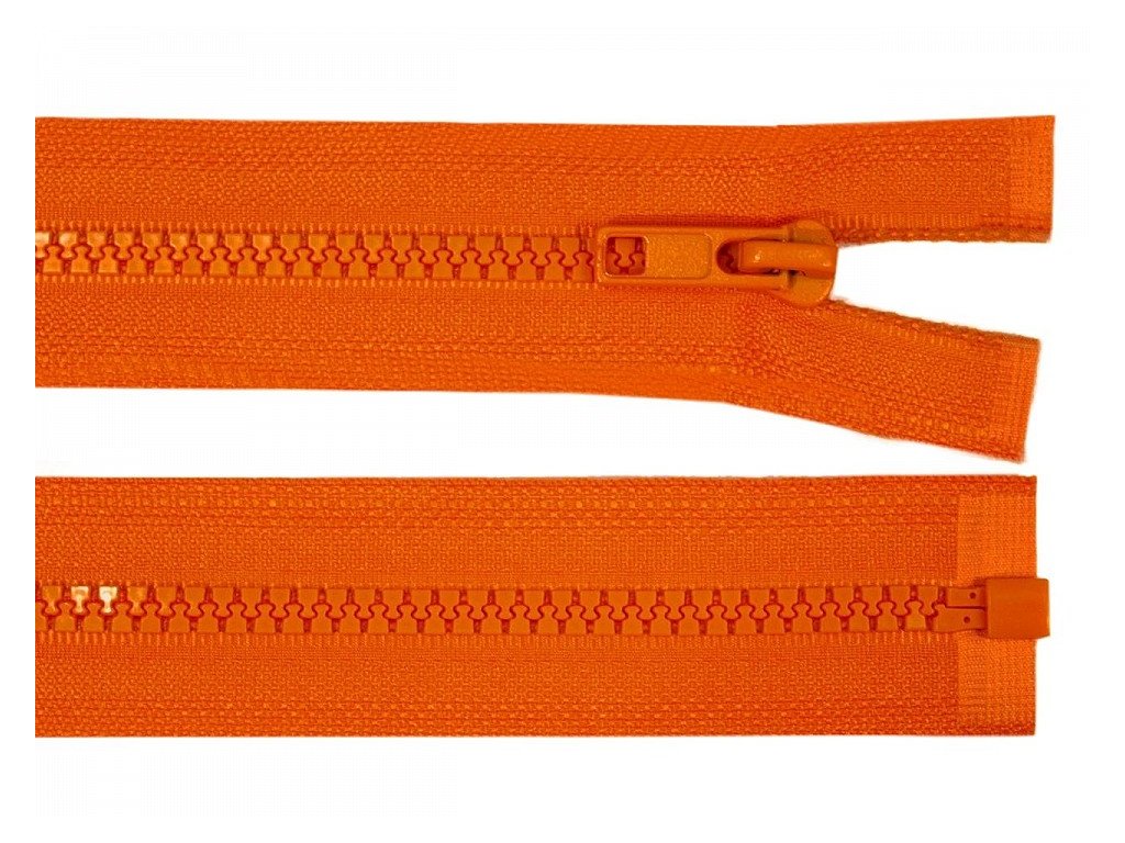 Zips kostený bundový 5mm/60cm pomarančový