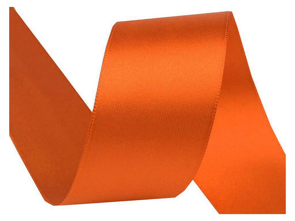 Obojstranná saténová stuha 40mm 248 oranžová