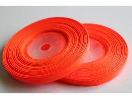 Saténová stuha 6mm A051 neónová oranžová