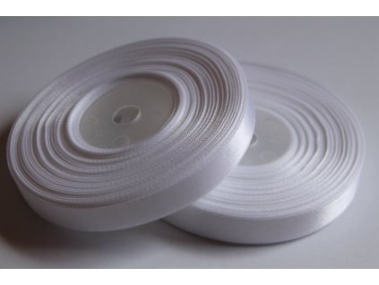 Saténová stuha 12mm A001 snehovo biela