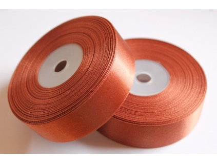 Saténová stuha 25mm A060 tmavá medená