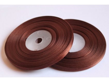 Saténová stuha 6mm A039 čokoládovo hnedá