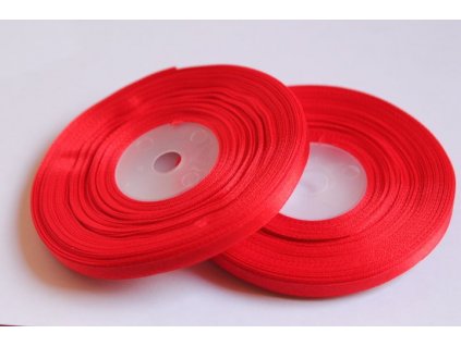 Saténová stuha 6mm A058 žiarivá červená
