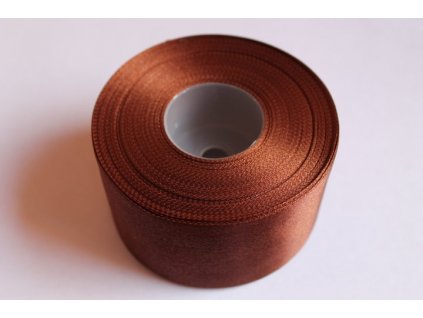 Saténová stuha 50mm A039 čokoládovo hnedá