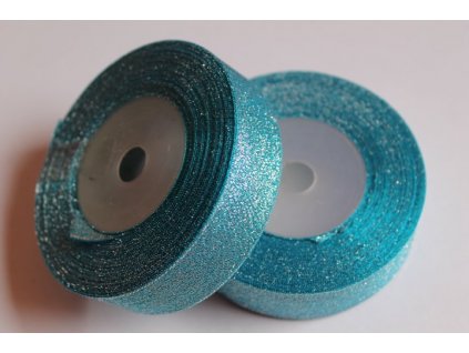 Brokátová stuha 25mm tyrkysová 094