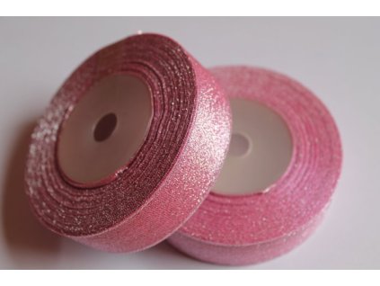 Brokátová stuha 25mm ružová 041