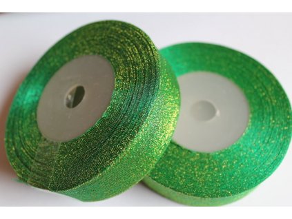 Brokátová stuha 25mm smaragdová zelená 080