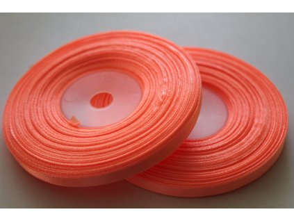 Saténová stuha 6mm A010 žiarivá marhuľová