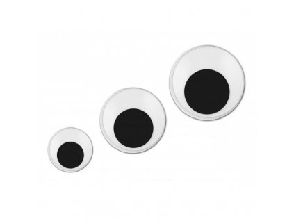 Plastové oči samolepiace okrúhle 15mm/10ks