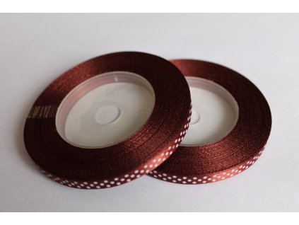 Saténová stuha s bodkami 6mm 123