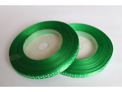 Saténová stuha s bodkami 6mm 080