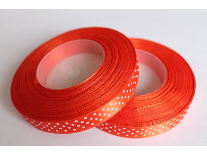 Saténová stuha s bodkami 12mm 030