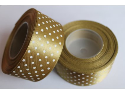 Saténová stuha s bodkami 38mm 6127