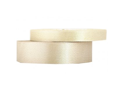 wstazka satynowa z brokatem 12mm 22mb jasnokremowa