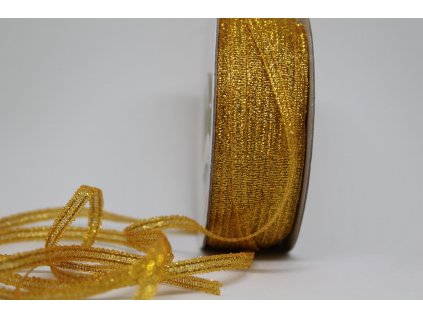 Brokátová stuha tmavá zlatá 3mm