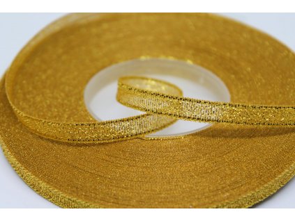 Brokátová stuha 6mm tmavšia zlatá 102