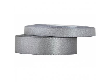 wstazka satynowa z brokatem 12mm 22mb srebrna