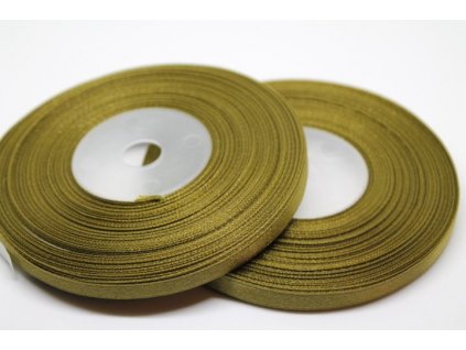 Saténová stuha 6mm A028 bronzovo zelená