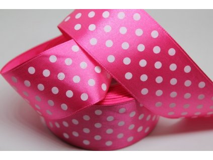 Saténová stuha s bodkami 38mm 044