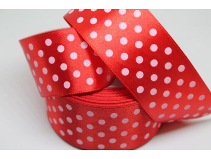Saténová stuha s bodkami 38mm 050