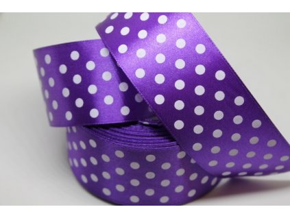 Saténová stuha s bodkami 38mm 070