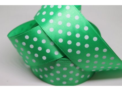 Saténová stuha s bodkami 38mm 080