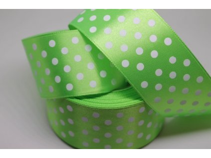 Saténová stuha s bodkami 38mm 083
