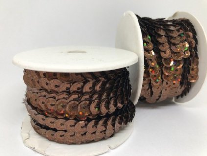 Flitre na šnúre 6mm/9,14m hnedé s hologramom