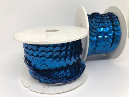 Flitre na šnúre 6mm/9,14m modré s hologramom