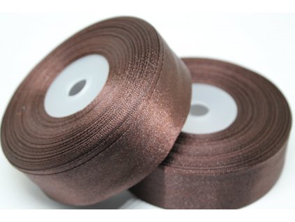 Saténová stuha 25mm A089 tmavá čokoláda