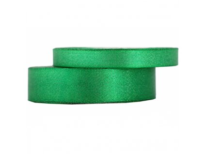 wstazka satynowa z brokatem 12mm 22m zielona trawa