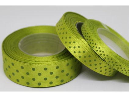 Saténová stuha s bodkami 12mm 085