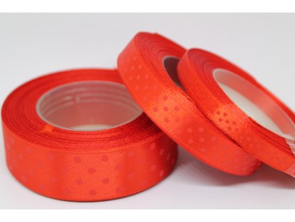 Saténová stuha s bodkami 25mm 051
