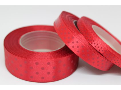 Saténová stuha s bodkami 25mm 061