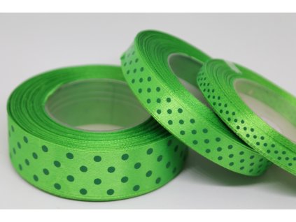 Saténová stuha s bodkami 25mm 0884w