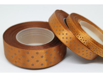 Saténová stuha s bodkami 25mm 120